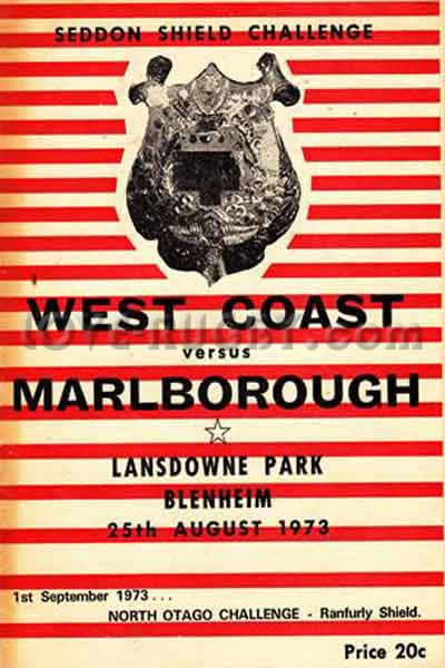 1973 Marlborough v West Coast  Rugby Programme